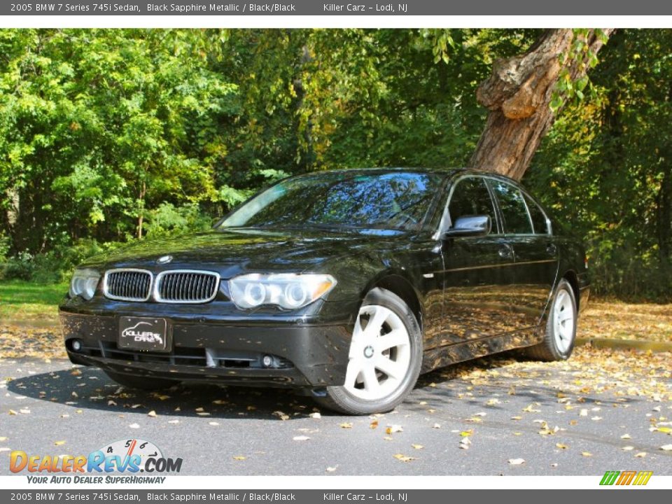 2005 BMW 7 Series 745i Sedan Black Sapphire Metallic / Black/Black Photo #3