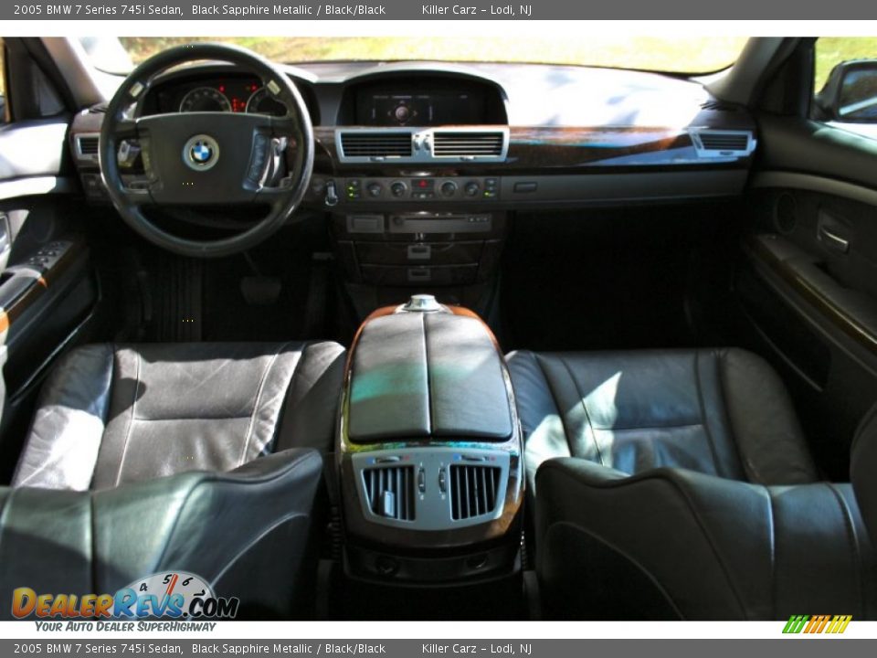 2005 BMW 7 Series 745i Sedan Black Sapphire Metallic / Black/Black Photo #7