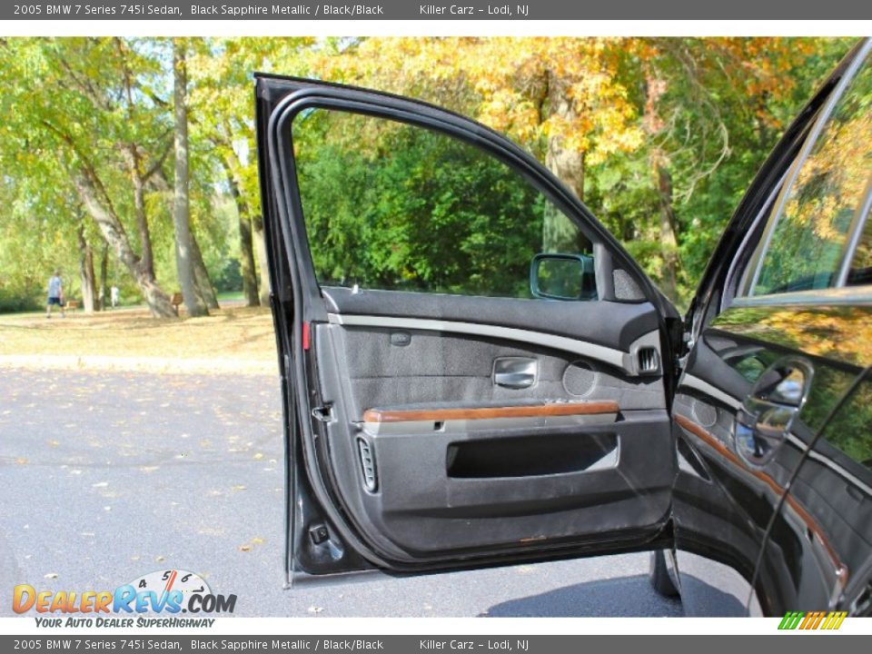 2005 BMW 7 Series 745i Sedan Black Sapphire Metallic / Black/Black Photo #16