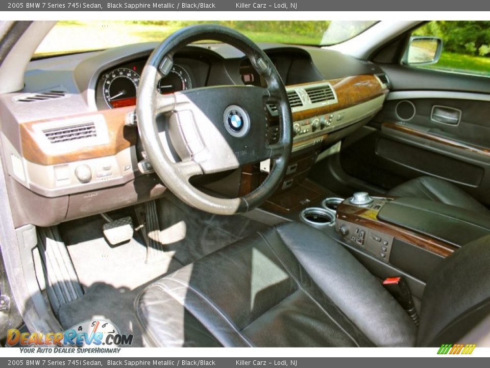 2005 BMW 7 Series 745i Sedan Black Sapphire Metallic / Black/Black Photo #19