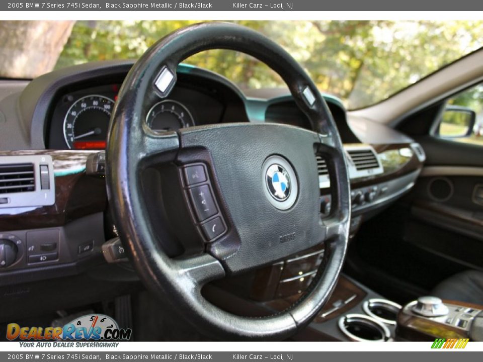 2005 BMW 7 Series 745i Sedan Black Sapphire Metallic / Black/Black Photo #21