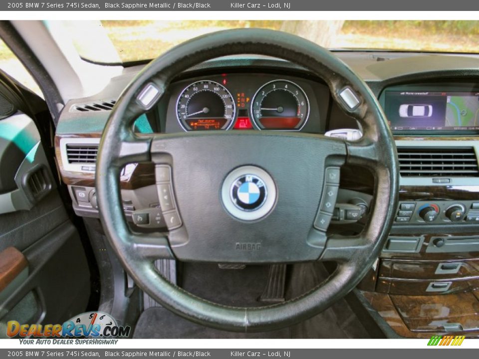 2005 BMW 7 Series 745i Sedan Black Sapphire Metallic / Black/Black Photo #23