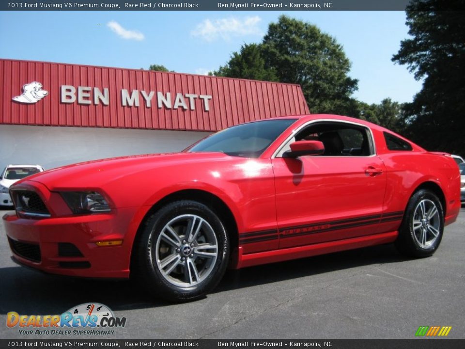 2013 Ford Mustang V6 Premium Coupe Race Red / Charcoal Black Photo #1