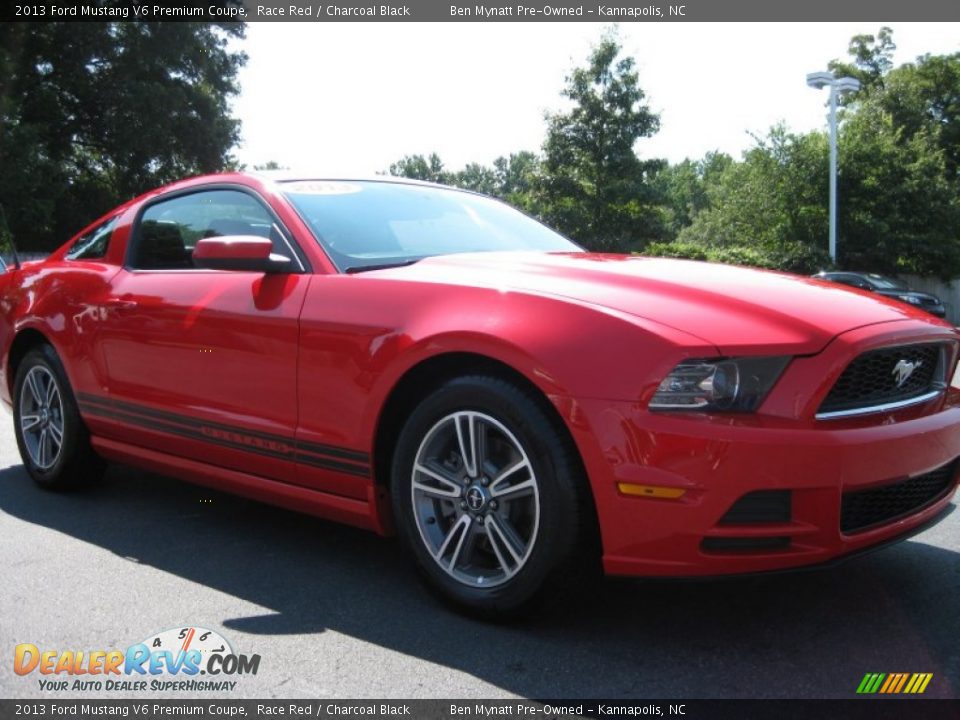 2013 Ford Mustang V6 Premium Coupe Race Red / Charcoal Black Photo #3