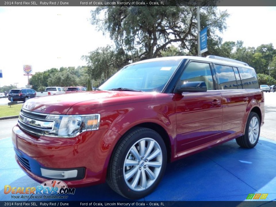 2014 Ford Flex SEL Ruby Red / Dune Photo #1
