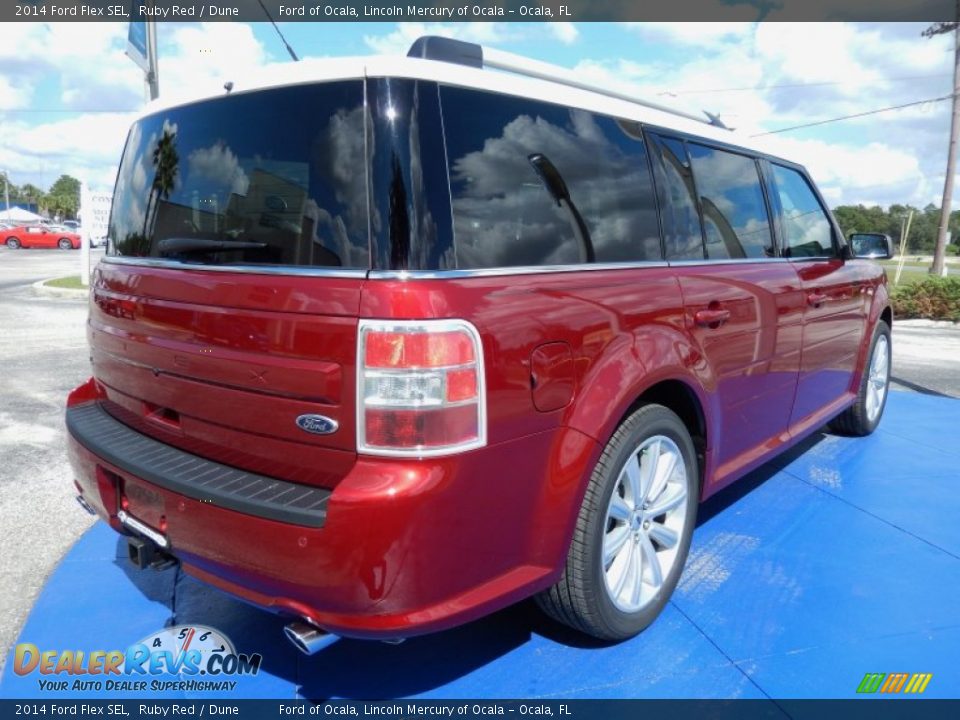 2014 Ford Flex SEL Ruby Red / Dune Photo #3