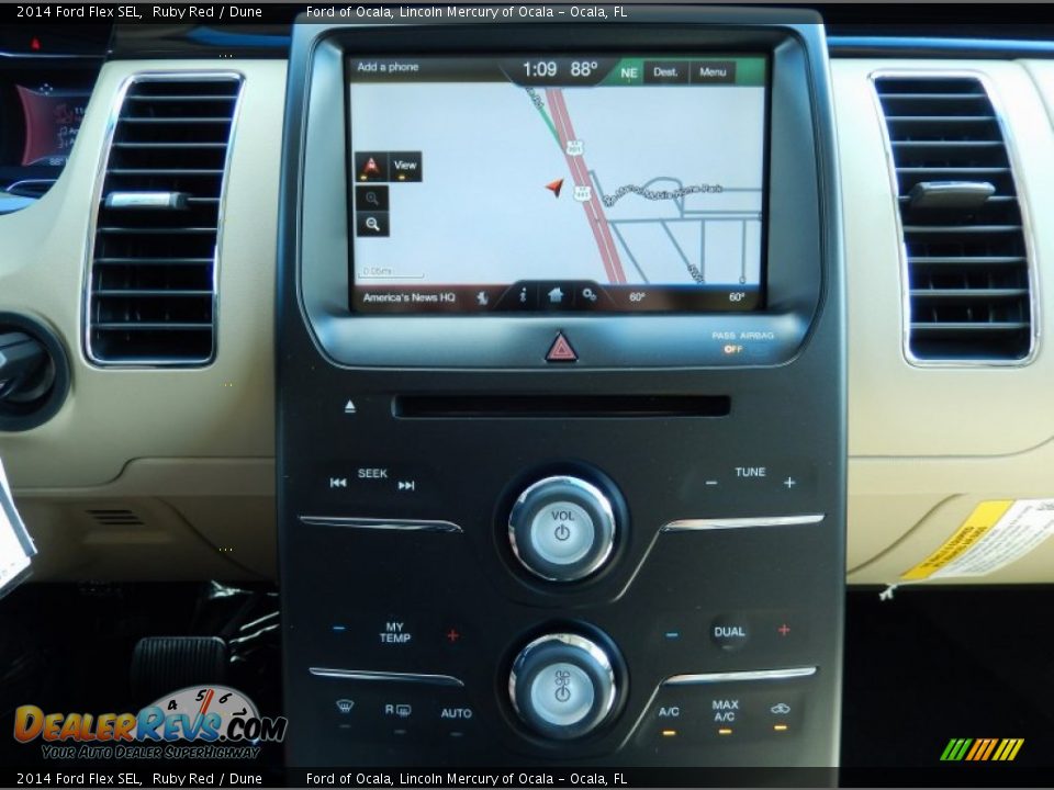 2014 Ford Flex SEL Ruby Red / Dune Photo #11