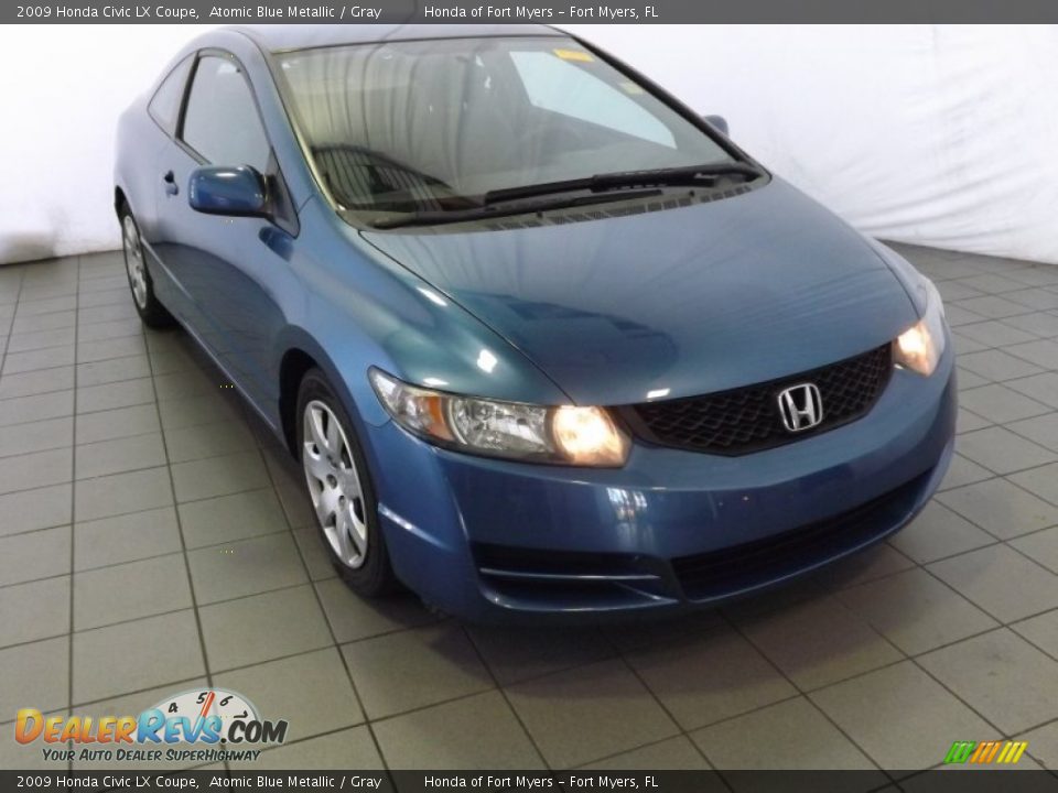 2009 Honda Civic LX Coupe Atomic Blue Metallic / Gray Photo #1