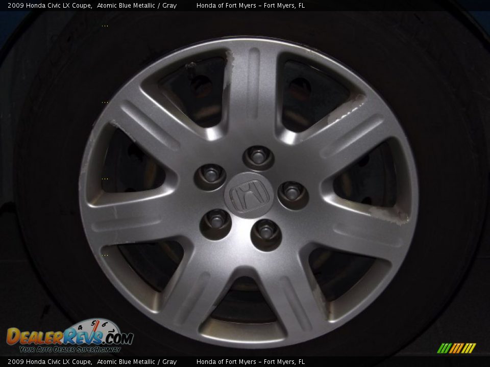 2009 Honda Civic LX Coupe Atomic Blue Metallic / Gray Photo #9