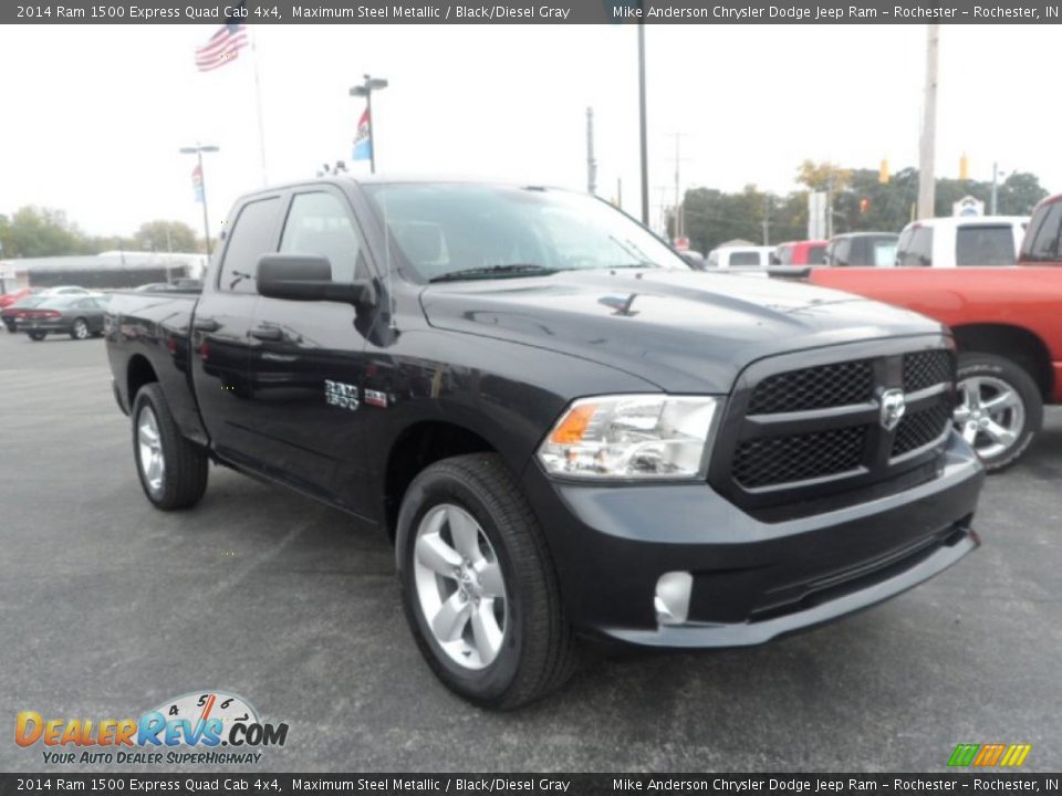 2014 Ram 1500 Express Quad Cab 4x4 Maximum Steel Metallic / Black/Diesel Gray Photo #1