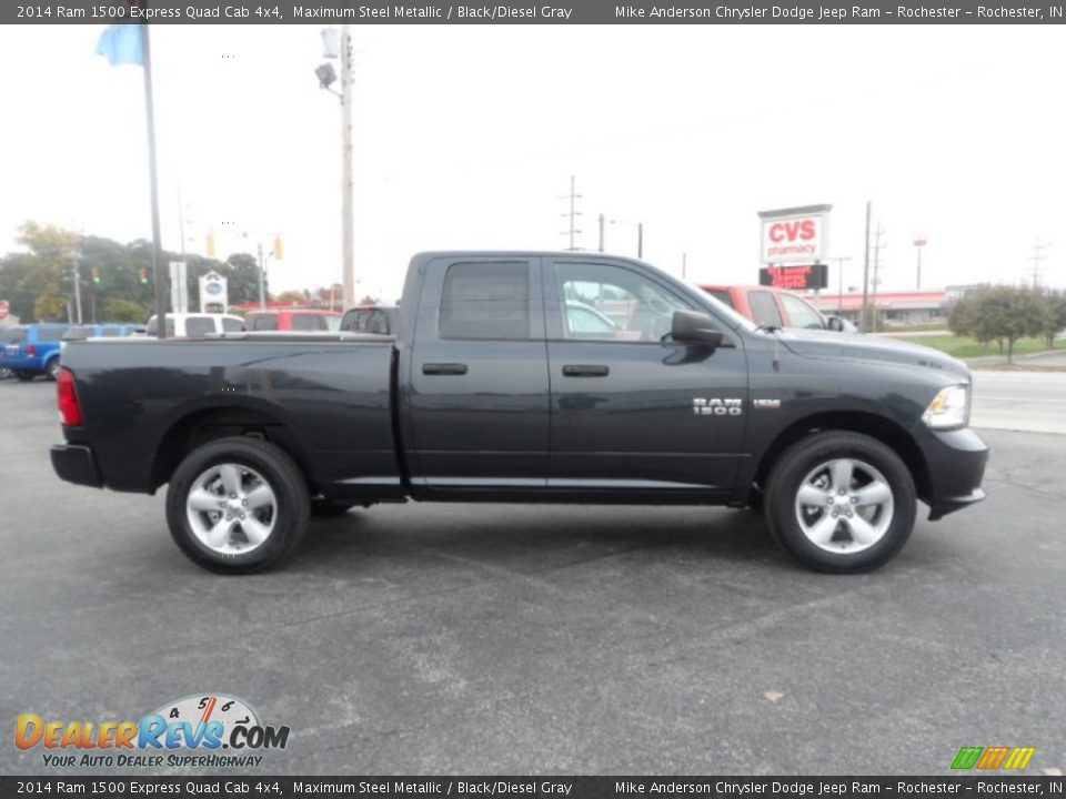 2014 Ram 1500 Express Quad Cab 4x4 Maximum Steel Metallic / Black/Diesel Gray Photo #2
