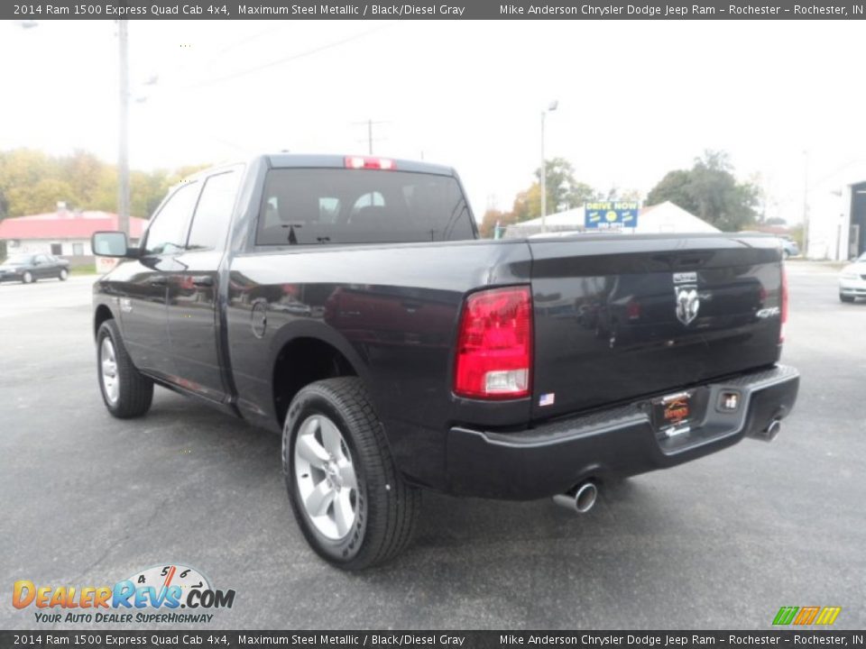2014 Ram 1500 Express Quad Cab 4x4 Maximum Steel Metallic / Black/Diesel Gray Photo #4