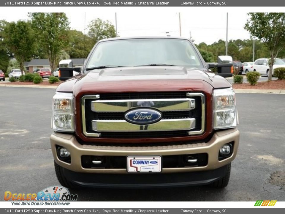 2011 Ford F250 Super Duty King Ranch Crew Cab 4x4 Royal Red Metallic / Chaparral Leather Photo #2