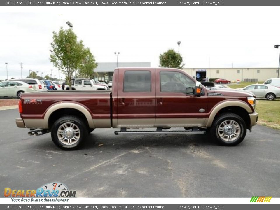 2011 Ford F250 Super Duty King Ranch Crew Cab 4x4 Royal Red Metallic / Chaparral Leather Photo #4