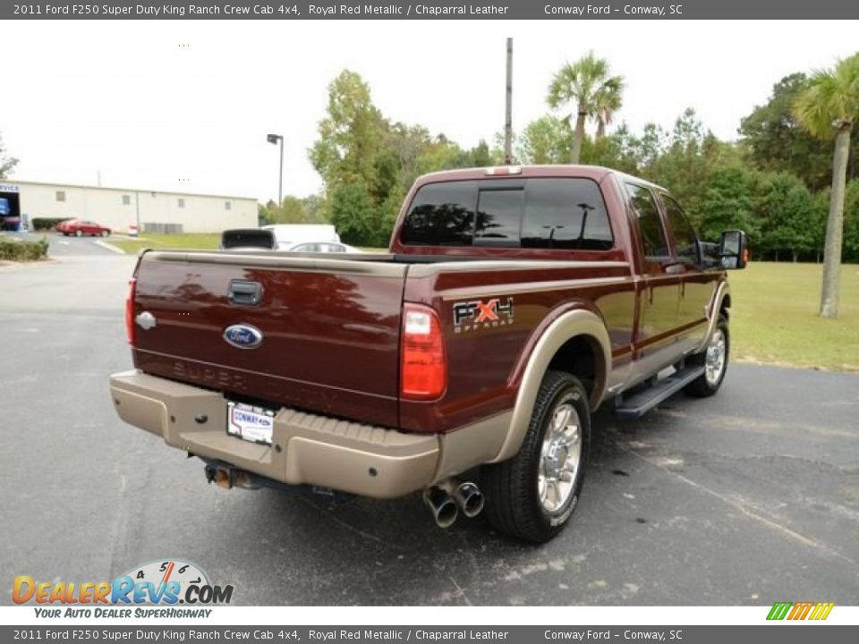 2011 Ford F250 Super Duty King Ranch Crew Cab 4x4 Royal Red Metallic / Chaparral Leather Photo #5
