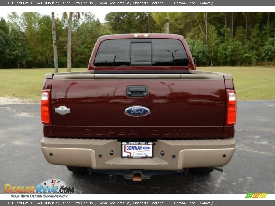 2011 Ford F250 Super Duty King Ranch Crew Cab 4x4 Royal Red Metallic / Chaparral Leather Photo #7
