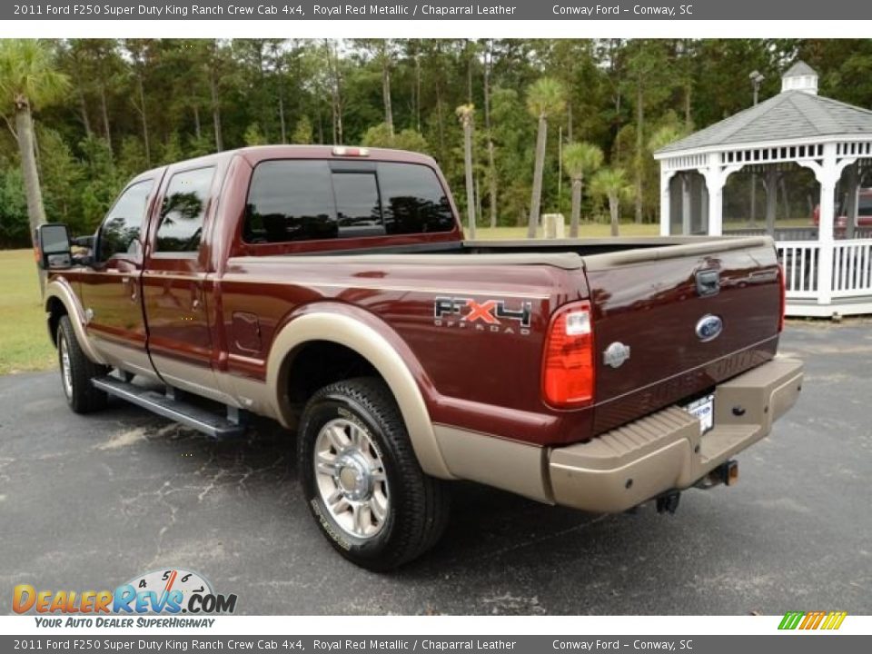 2011 Ford F250 Super Duty King Ranch Crew Cab 4x4 Royal Red Metallic / Chaparral Leather Photo #9
