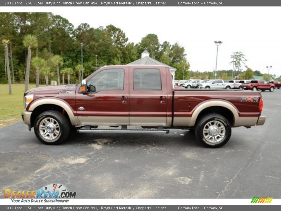2011 Ford F250 Super Duty King Ranch Crew Cab 4x4 Royal Red Metallic / Chaparral Leather Photo #10