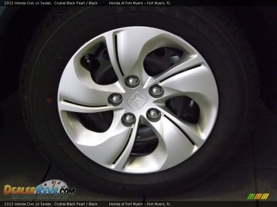 2013 Honda Civic LX Sedan Crystal Black Pearl / Black Photo #3