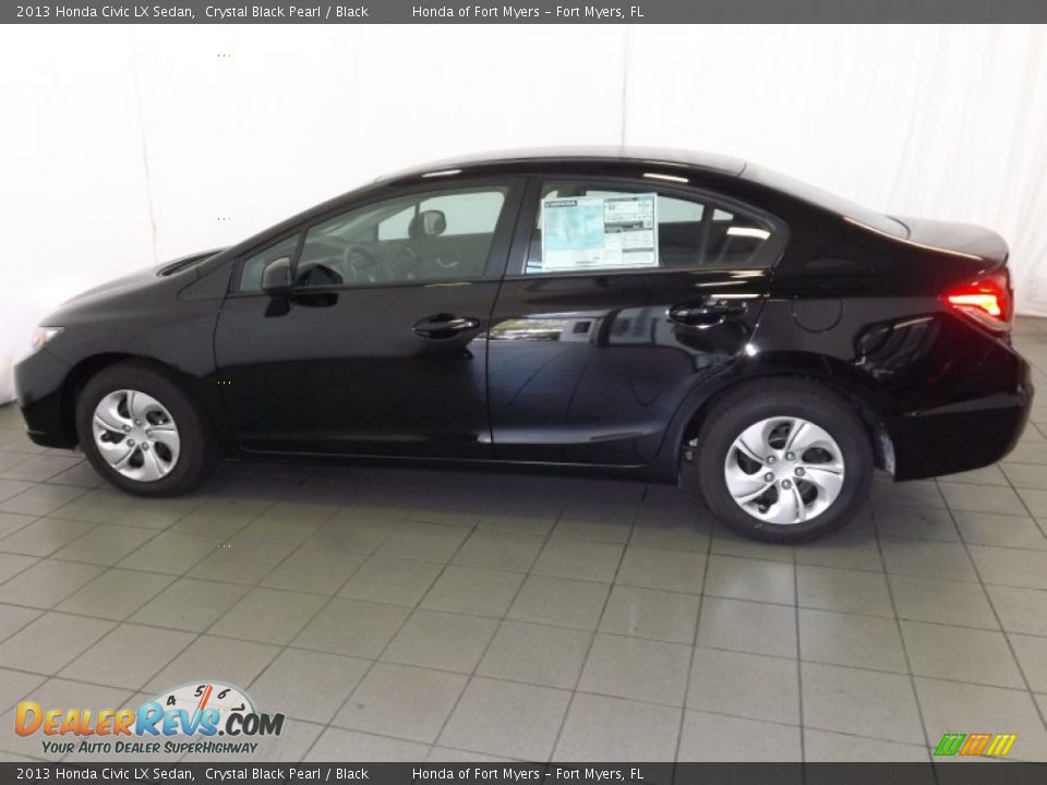 2013 Honda Civic LX Sedan Crystal Black Pearl / Black Photo #8