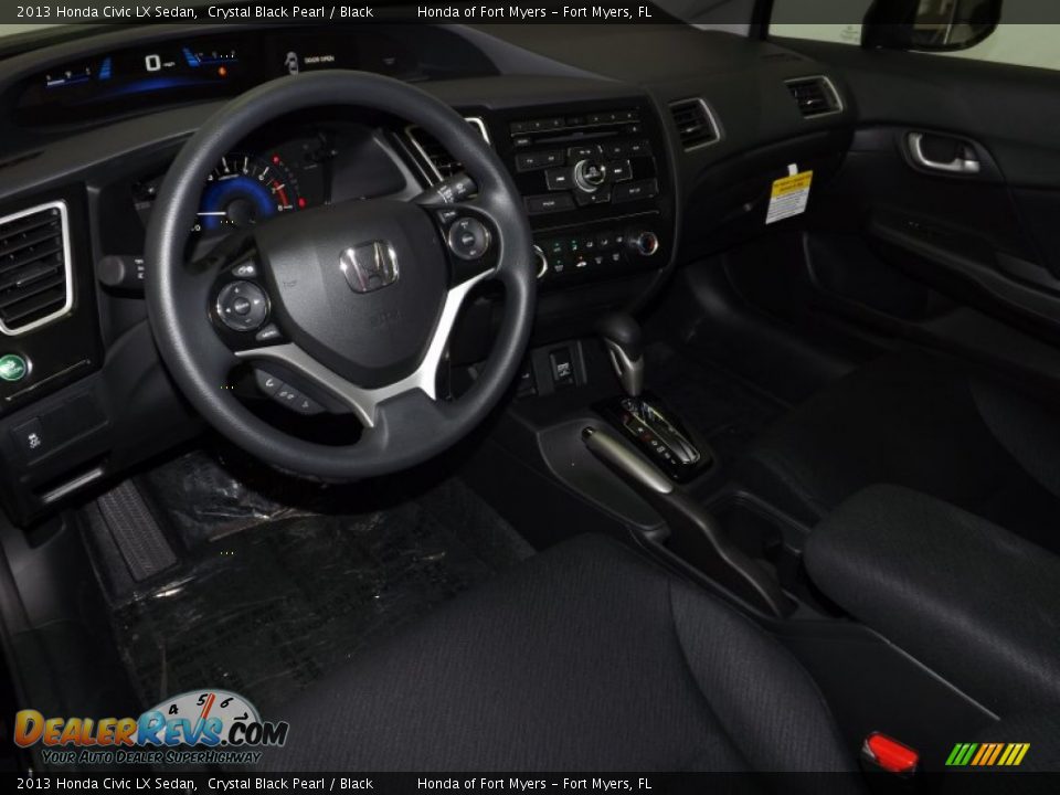 2013 Honda Civic LX Sedan Crystal Black Pearl / Black Photo #11