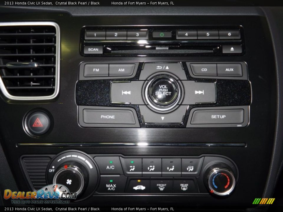 2013 Honda Civic LX Sedan Crystal Black Pearl / Black Photo #15