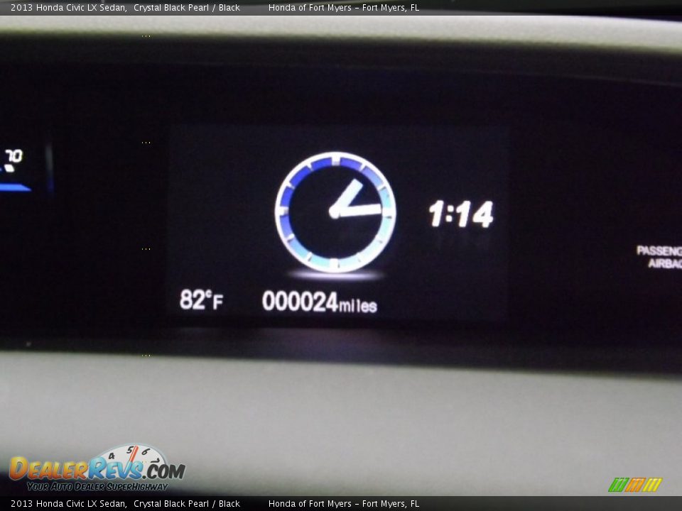 2013 Honda Civic LX Sedan Crystal Black Pearl / Black Photo #16