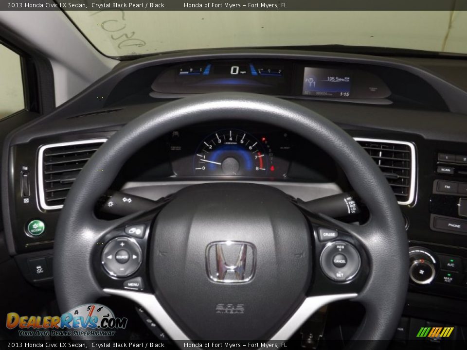 2013 Honda Civic LX Sedan Crystal Black Pearl / Black Photo #20