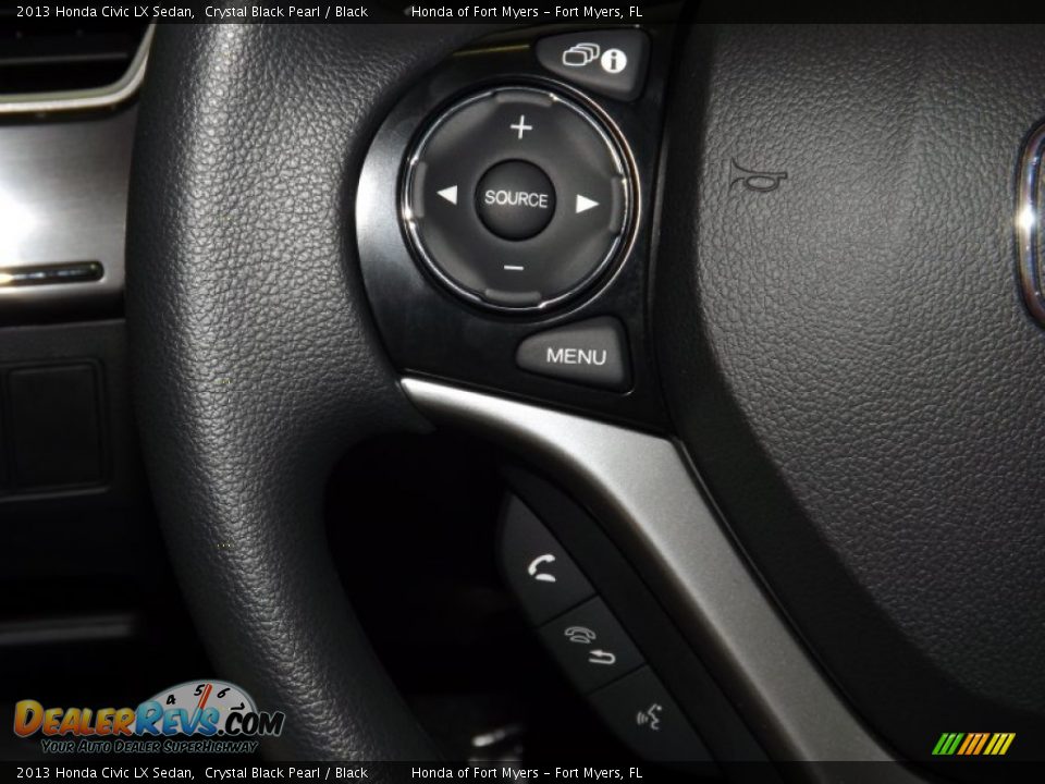 2013 Honda Civic LX Sedan Crystal Black Pearl / Black Photo #21