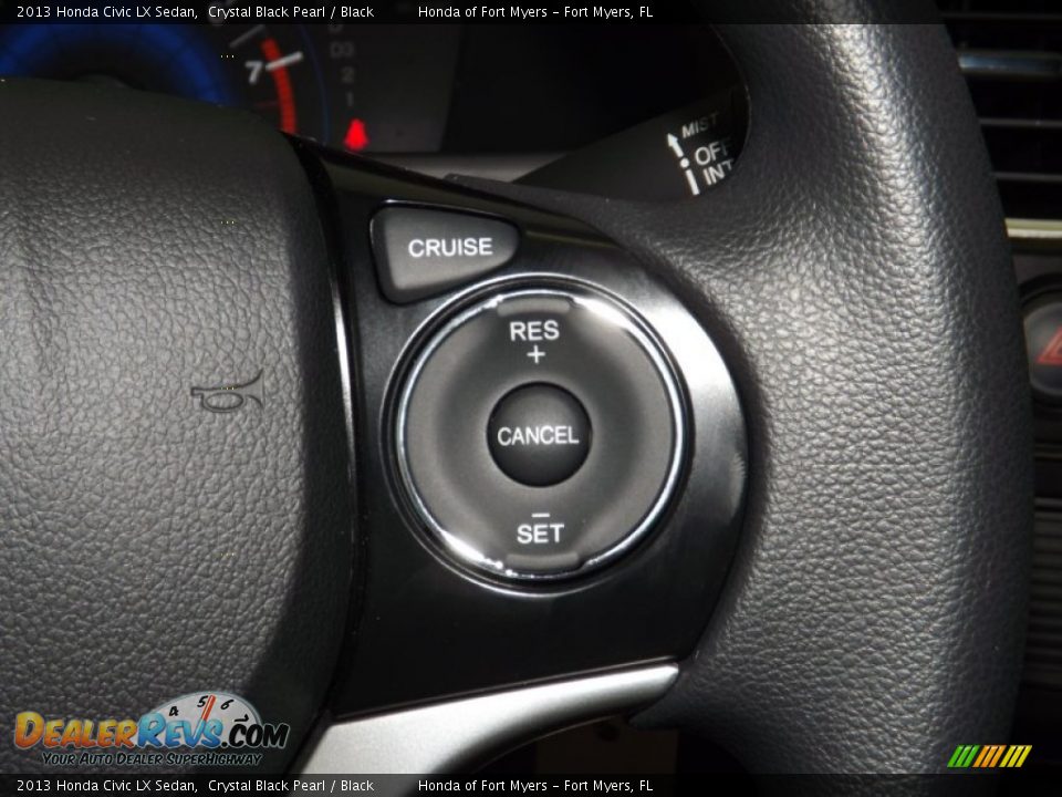 2013 Honda Civic LX Sedan Crystal Black Pearl / Black Photo #22