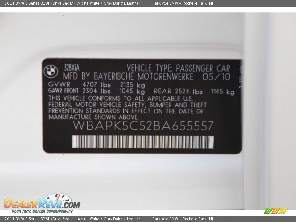 2011 BMW 3 Series 328i xDrive Sedan Alpine White / Gray Dakota Leather Photo #32