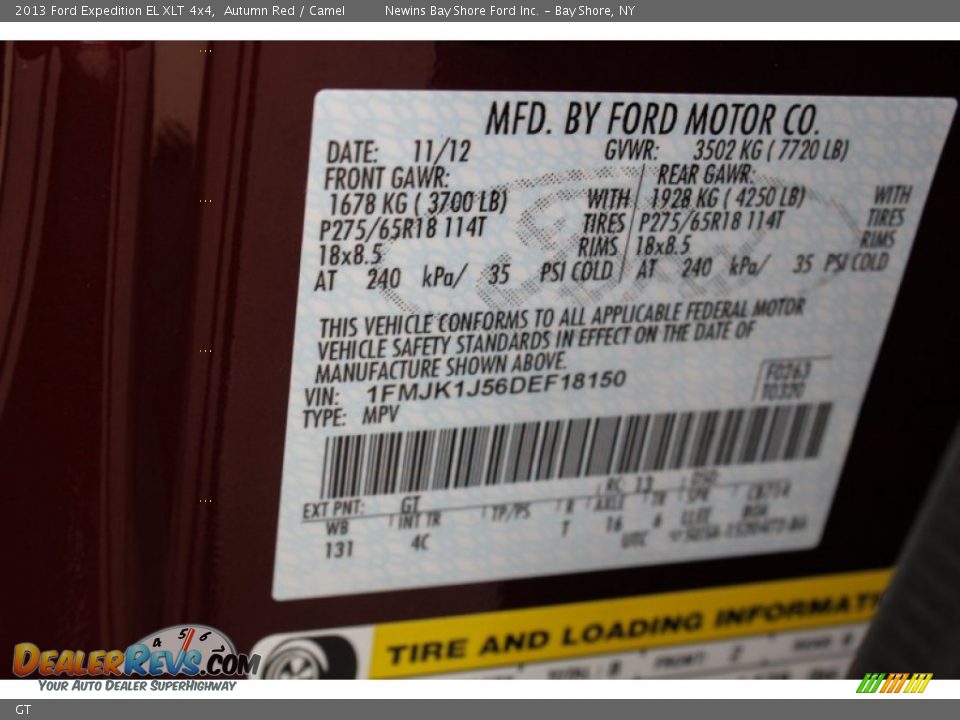 Ford Color Code GT Autumn Red