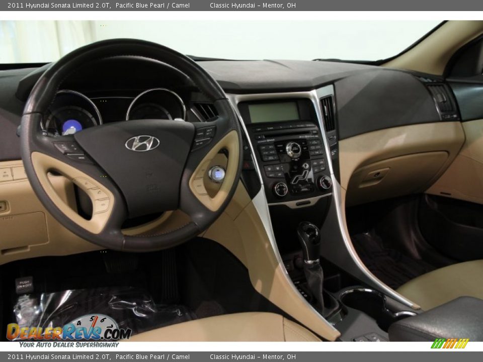 2011 Hyundai Sonata Limited 2.0T Pacific Blue Pearl / Camel Photo #7