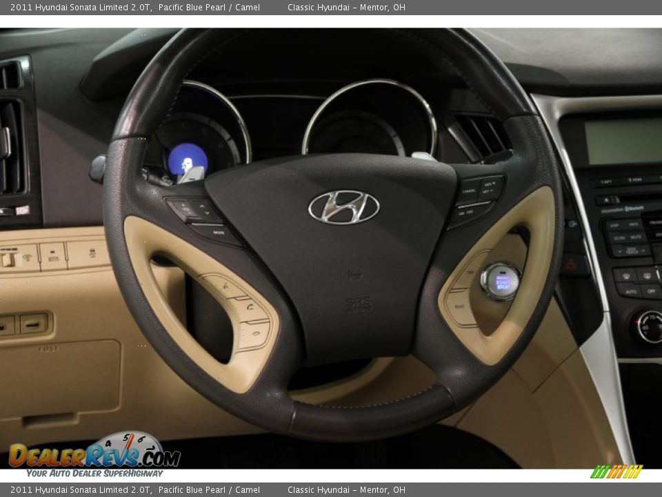 2011 Hyundai Sonata Limited 2.0T Pacific Blue Pearl / Camel Photo #8
