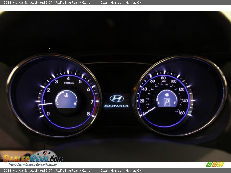 2011 Hyundai Sonata Limited 2.0T Pacific Blue Pearl / Camel Photo #10