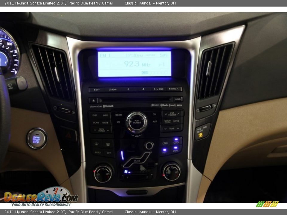2011 Hyundai Sonata Limited 2.0T Pacific Blue Pearl / Camel Photo #11