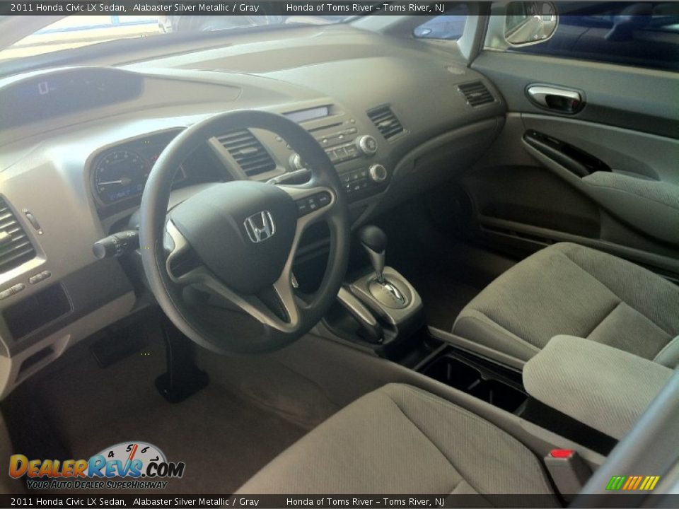 2011 Honda Civic LX Sedan Alabaster Silver Metallic / Gray Photo #9