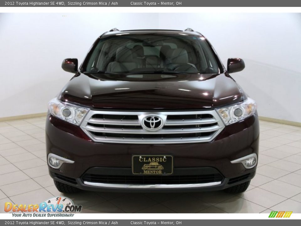 2012 Toyota Highlander SE 4WD Sizzling Crimson Mica / Ash Photo #2