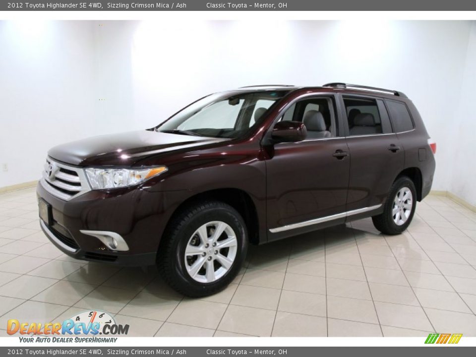 2012 Toyota Highlander SE 4WD Sizzling Crimson Mica / Ash Photo #3