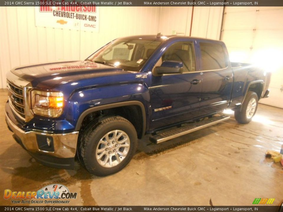 2014 GMC Sierra 1500 SLE Crew Cab 4x4 Cobalt Blue Metallic / Jet Black Photo #1