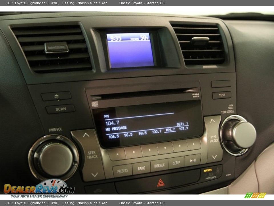 2012 Toyota Highlander SE 4WD Sizzling Crimson Mica / Ash Photo #10