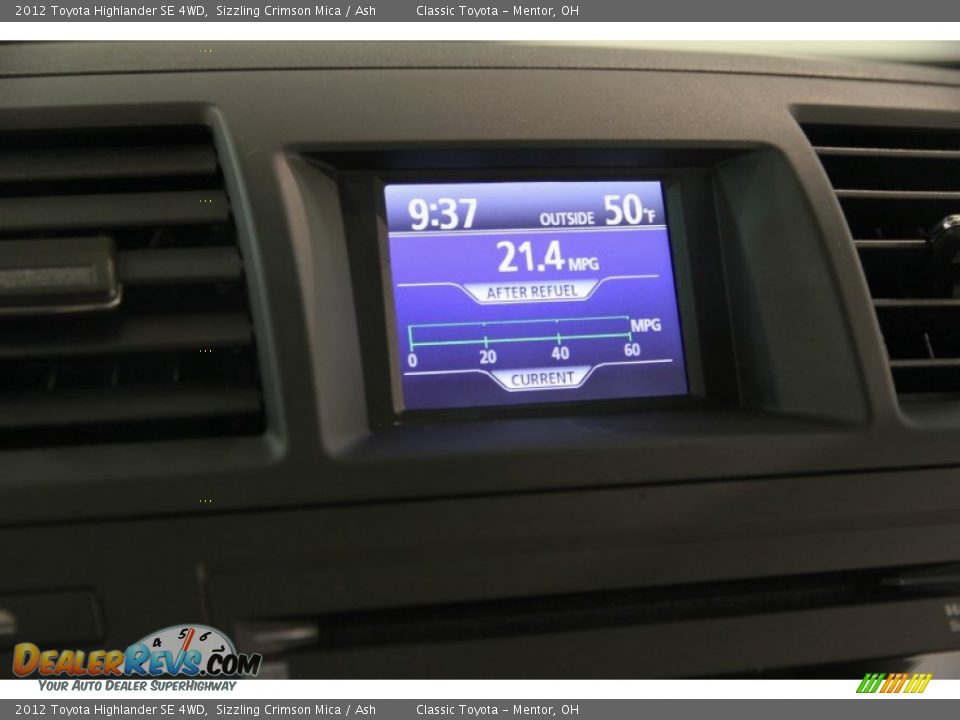 2012 Toyota Highlander SE 4WD Sizzling Crimson Mica / Ash Photo #13