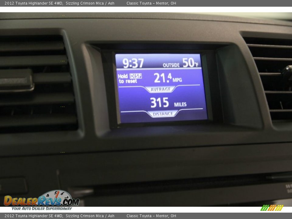 2012 Toyota Highlander SE 4WD Sizzling Crimson Mica / Ash Photo #15