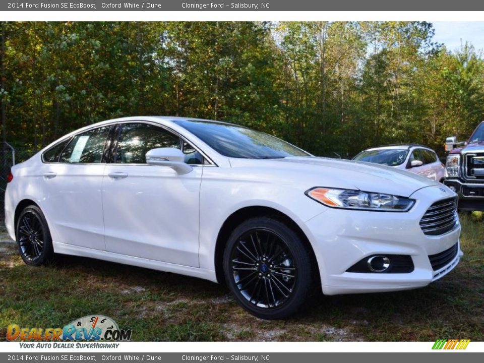 2014 Ford Fusion SE EcoBoost Oxford White / Dune Photo #1