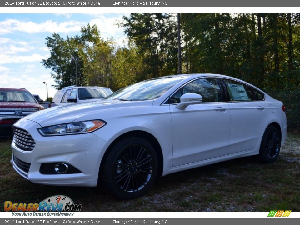 2014 Ford Fusion SE EcoBoost Oxford White / Dune Photo #3