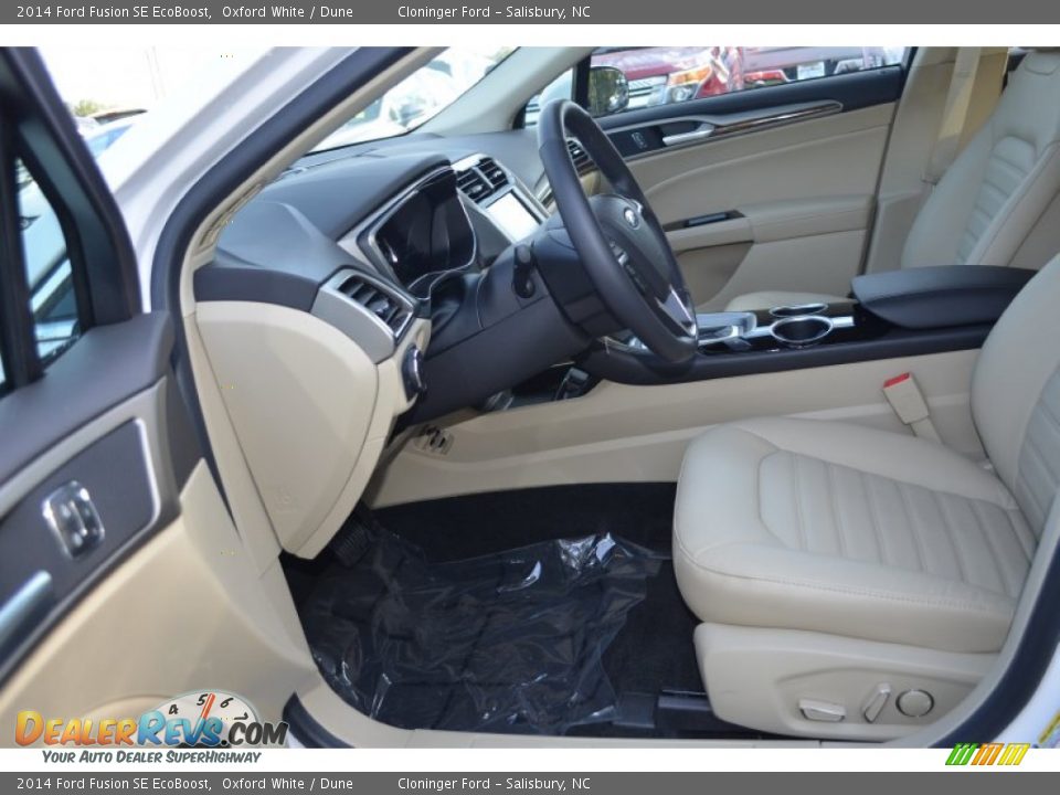 2014 Ford Fusion SE EcoBoost Oxford White / Dune Photo #5