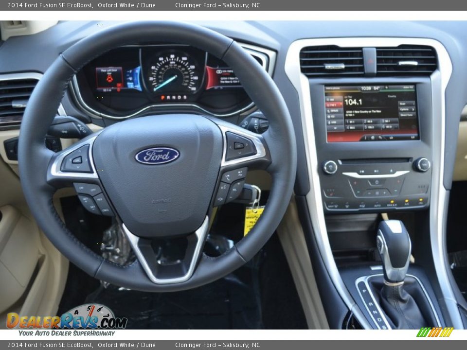 2014 Ford Fusion SE EcoBoost Oxford White / Dune Photo #10