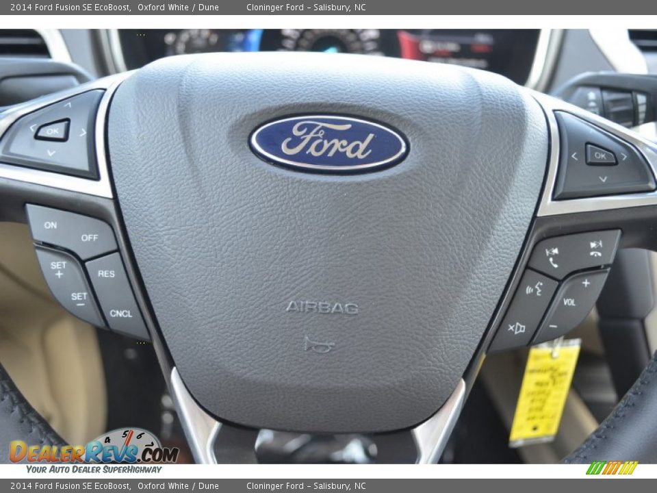 2014 Ford Fusion SE EcoBoost Oxford White / Dune Photo #15