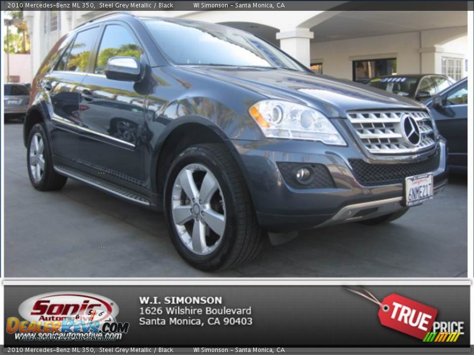 2010 Mercedes-Benz ML 350 Steel Grey Metallic / Black Photo #26