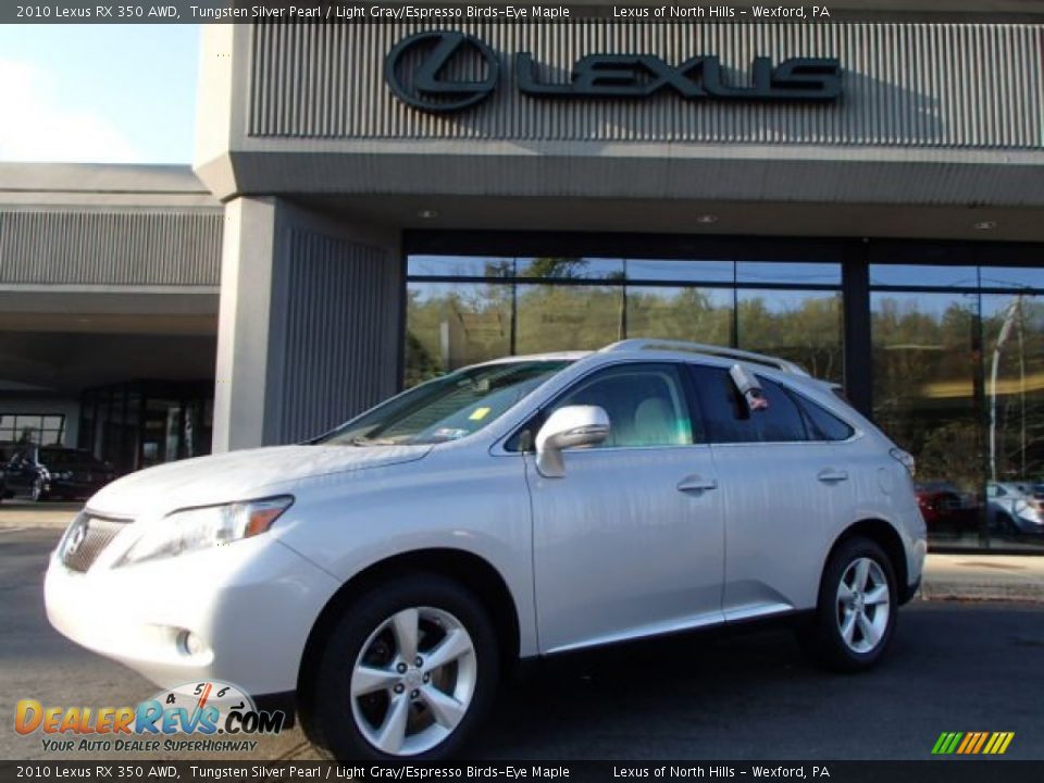 2010 Lexus RX 350 AWD Tungsten Silver Pearl / Light Gray/Espresso Birds-Eye Maple Photo #1